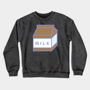 Pixel Chocolate Milk Box Carton | Vintage 90's Retro Pixel Art Crewneck Sweatshirt